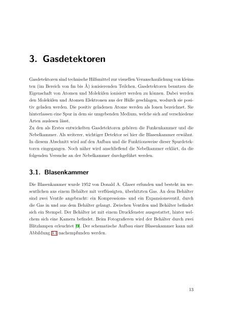 Ausarbeitung von Schülerxperimenten an der Nebelkammer