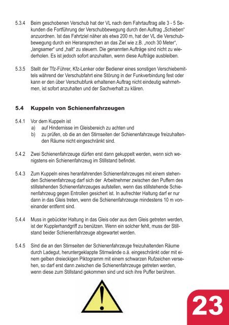 Betriebsvorschrift für Anschlussbahnen mit ... - Arbeitsinspektion