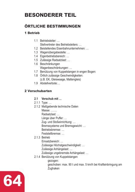 Betriebsvorschrift für Anschlussbahnen mit ... - Arbeitsinspektion