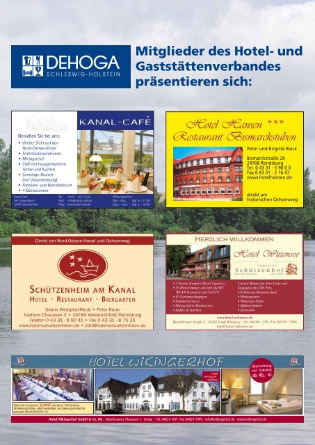 Gastgeber 2013 - Tourist-Information Nord-Ostsee-Kanal