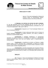resolução nº 01/2007-tce/mt - Tribunal de Justiça do Estado do Mato ...
