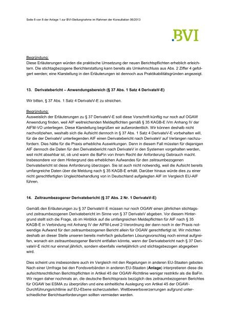 BVI Position zum Entwurf der Verordnung über Risikomanagement ...