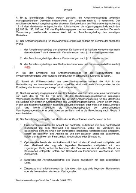 BVI Position zum Entwurf der Verordnung über Risikomanagement ...