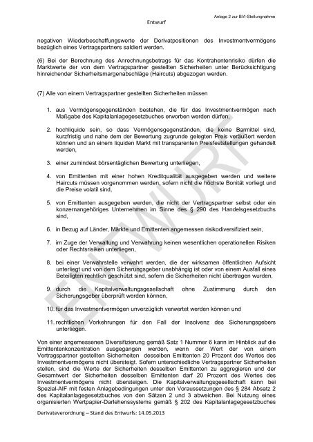 BVI Position zum Entwurf der Verordnung über Risikomanagement ...