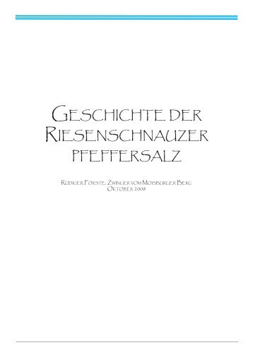 geschichte der riesenschnauzer pfeffersalz - vom Moisburger Berg