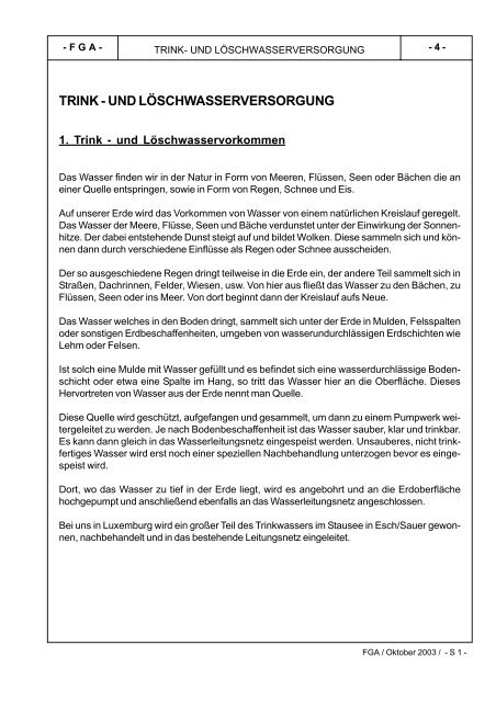 Trink- und Löschwasserversorgung 2003