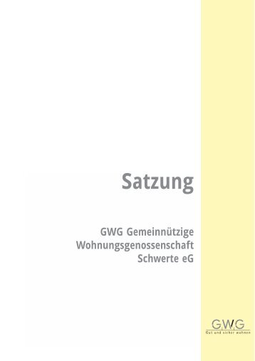 Satzung - GWG-Schwerte