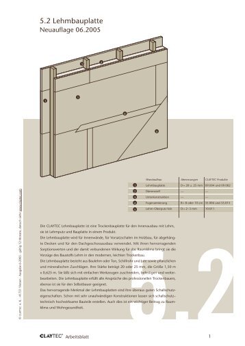 5.2 Lehmbauplatte - Lehmbau Pritzl