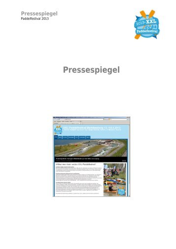 Pressespiegel - XXL-Paddelfestival