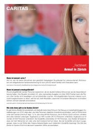 Factsheet “Armut im Kanton Zürich” - Caritas Zürich