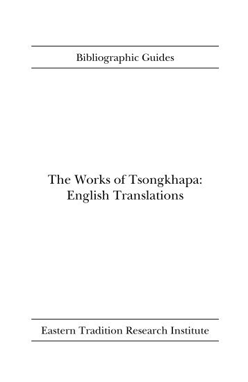 The Works of Tsongkhapa - Eastern Tradition Research Institute