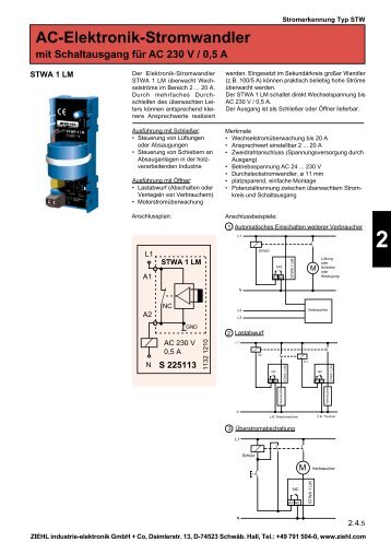 AC-Elektronik-Stromwandler mit Schaltausgang ... - drive-electric.hu