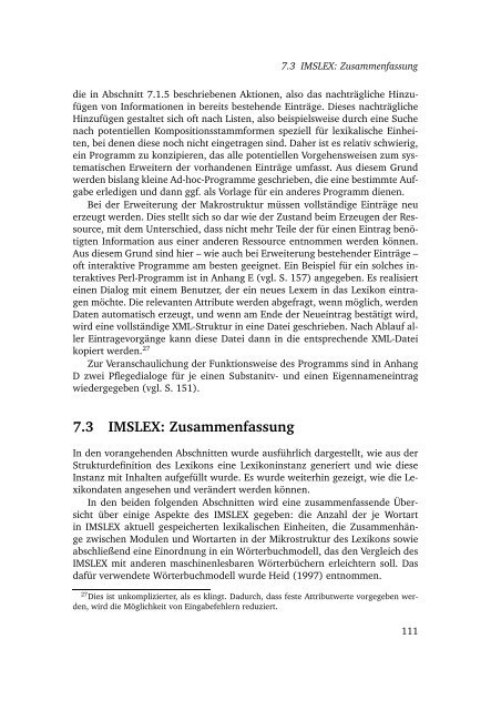 Ein Computerlinguistisches Lexikon als komplexes System