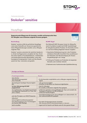 Stokolan® sensitive - Evonik Industries