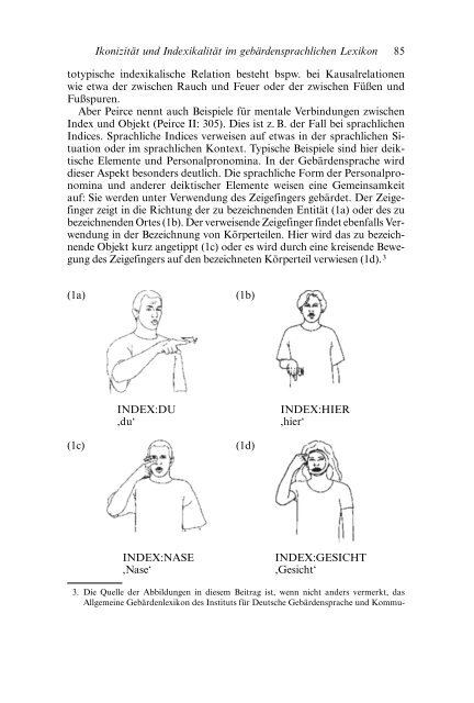 Ikonizität und Indexikalität im gebärdensprachlichen Lexikon Zur ...