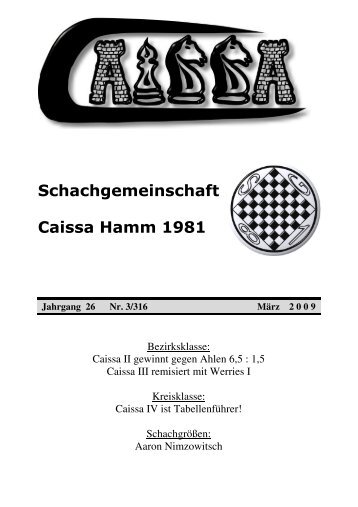 Schachgemeinschaft Caissa Hamm 1981 - der SG Caissa Hamm ...