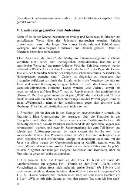 Verhältnis der Kirche zum Judentum - Deutsche Bischofskonferenz