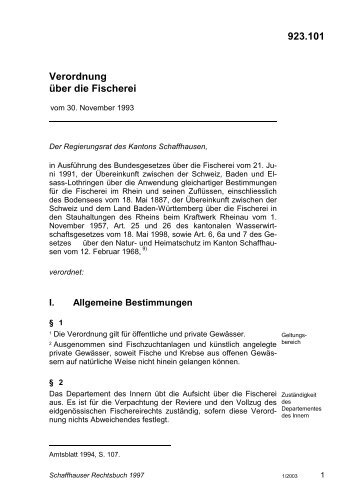 923.101 - Schaffhauser Rechtsbuch - Kanton Schaffhausen