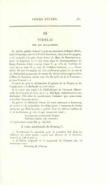 OEuvres de J. de La Fontaine. Nouv. éd., rev. sur les plus anciennes ...