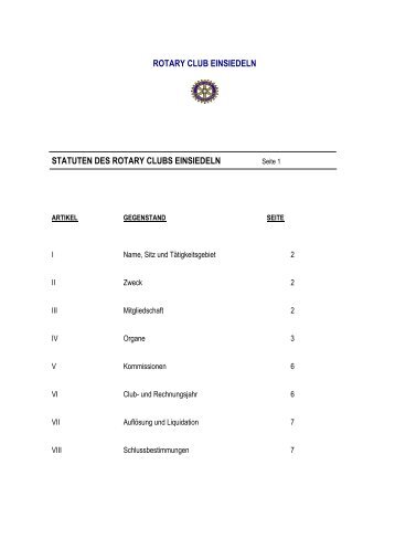 Statuten des Rotary Club Einsiedeln als PDF