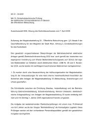 Magistratsabteilung 33, Sicherheitstechnische Prüfung der ... - Wien