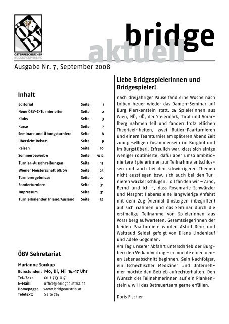 Ausgabe Nr. 7, September 2008 - Österreichischer ...