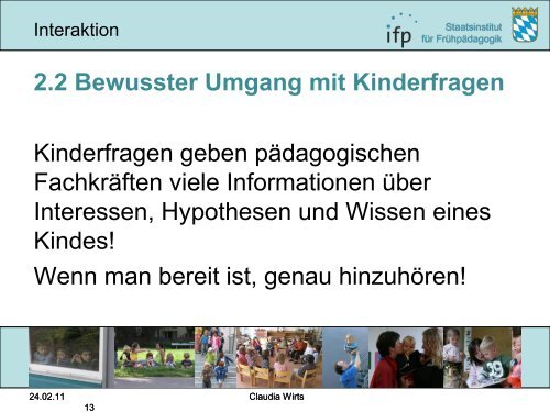 Gesprächskultur in Kindertageseinrichtungen Kindern ein guter ...