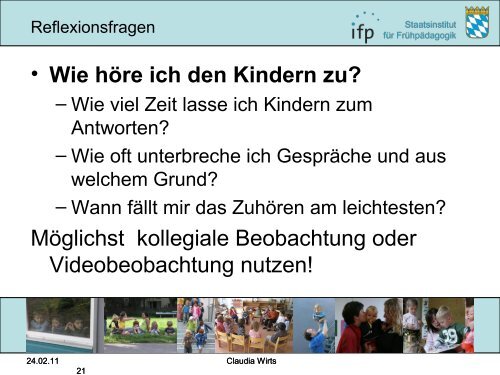 Gesprächskultur in Kindertageseinrichtungen Kindern ein guter ...