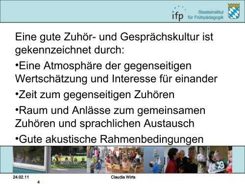 Gesprächskultur in Kindertageseinrichtungen Kindern ein guter ...