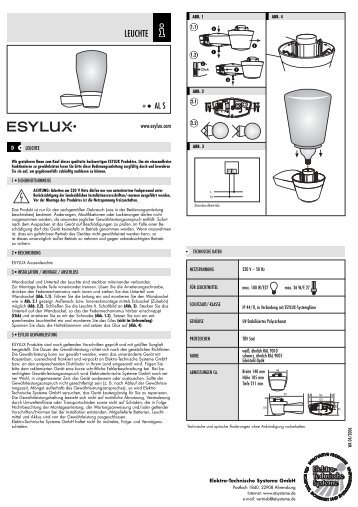 Bedienungsanleitung - ESYLUX