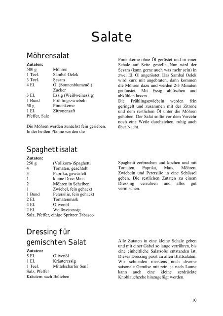 Kochbuch - auf Rainers und Jasmins Homepage