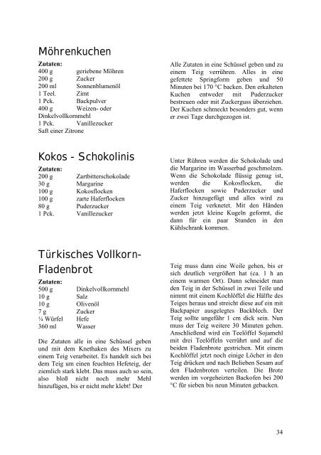 Kochbuch - auf Rainers und Jasmins Homepage