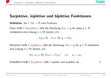 Surjektive, injektive und bijektive Funktionen.