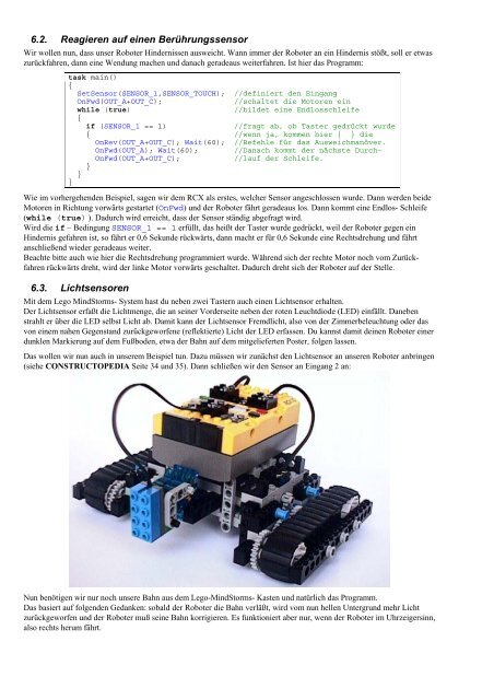 Programmieren von LegoMindstorms-Robotern mit NQC