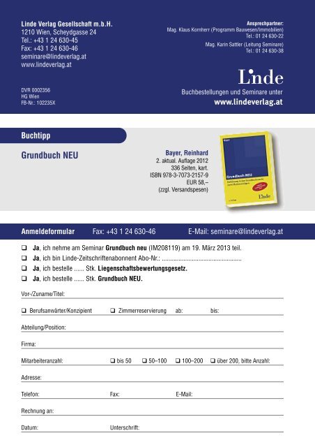 GRUNDBUCH NEU - Linde Verlag