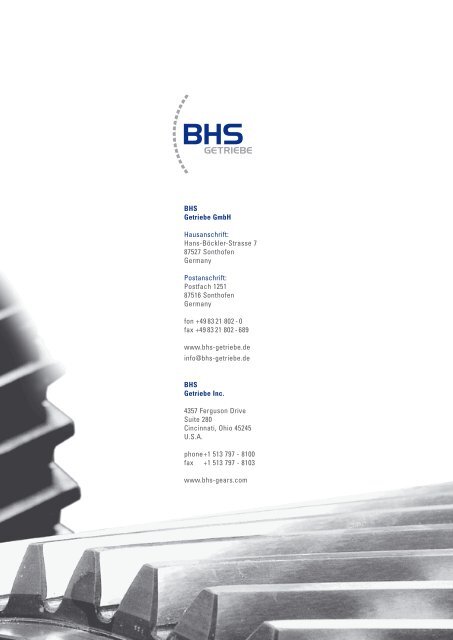 Rotordrehvorrichtung - BHS Getriebe GmbH