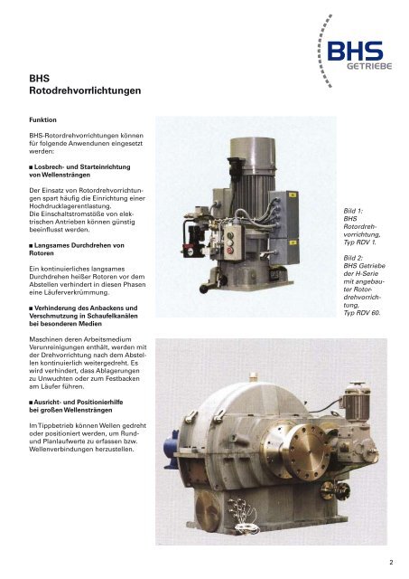 Rotordrehvorrichtung - BHS Getriebe GmbH