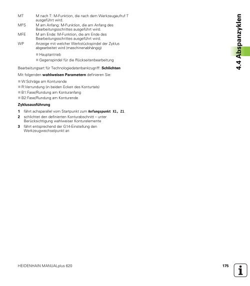 4.4 Abspanzyklen - heidenhain