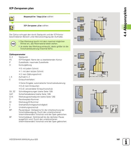 4.4 Abspanzyklen - heidenhain