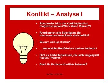 Konflikt – Analyse I