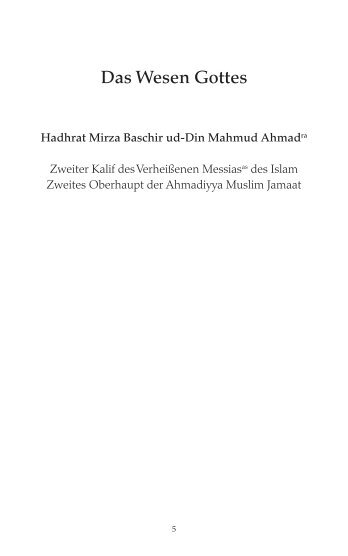 Das Wesen Gottes Hadhrat Mirza Bashiruddin Mahmood Ahmad(rz)