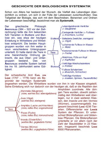 GESCHICHTE DER BIOLOGISCHEN SYSTEMATIK ... - Wilke-j.de