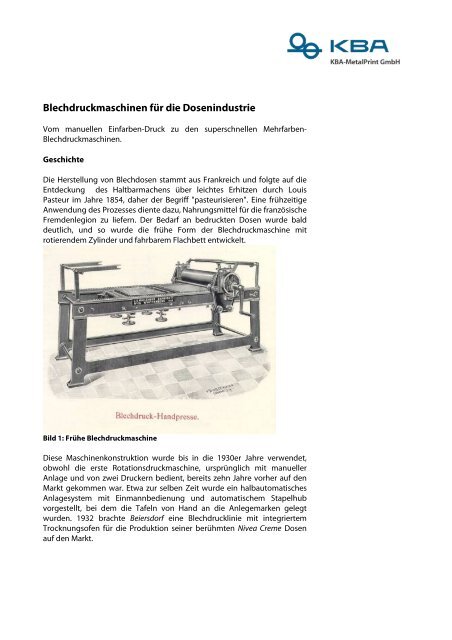 Entdeckung der druckmaschine