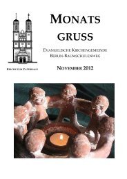 MONATS GRUSS - Evangelische Kirchengemeinde zum Vaterhaus