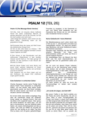 PSALM 12 (TEIL 26) - Worshipgalaxy.com