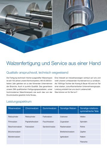 Information Walzenfertigung - Albert-Frankenthal GmbH