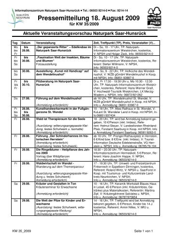 NPSH_Presse_KW35_09 - Naturpark Saar-Hunsrück