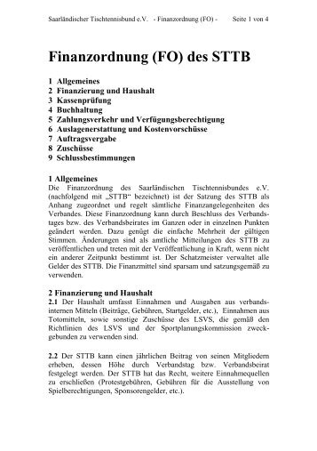 Finanzordnung (FO) des STTB