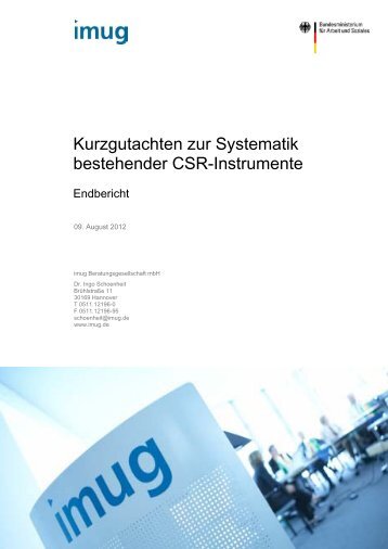 B Kurzgutachten zur Systematik bestehender CSR-Instrumente - CSR ...