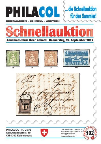 Philacol, R. Clerc - Schnellauktion 20. September 2012